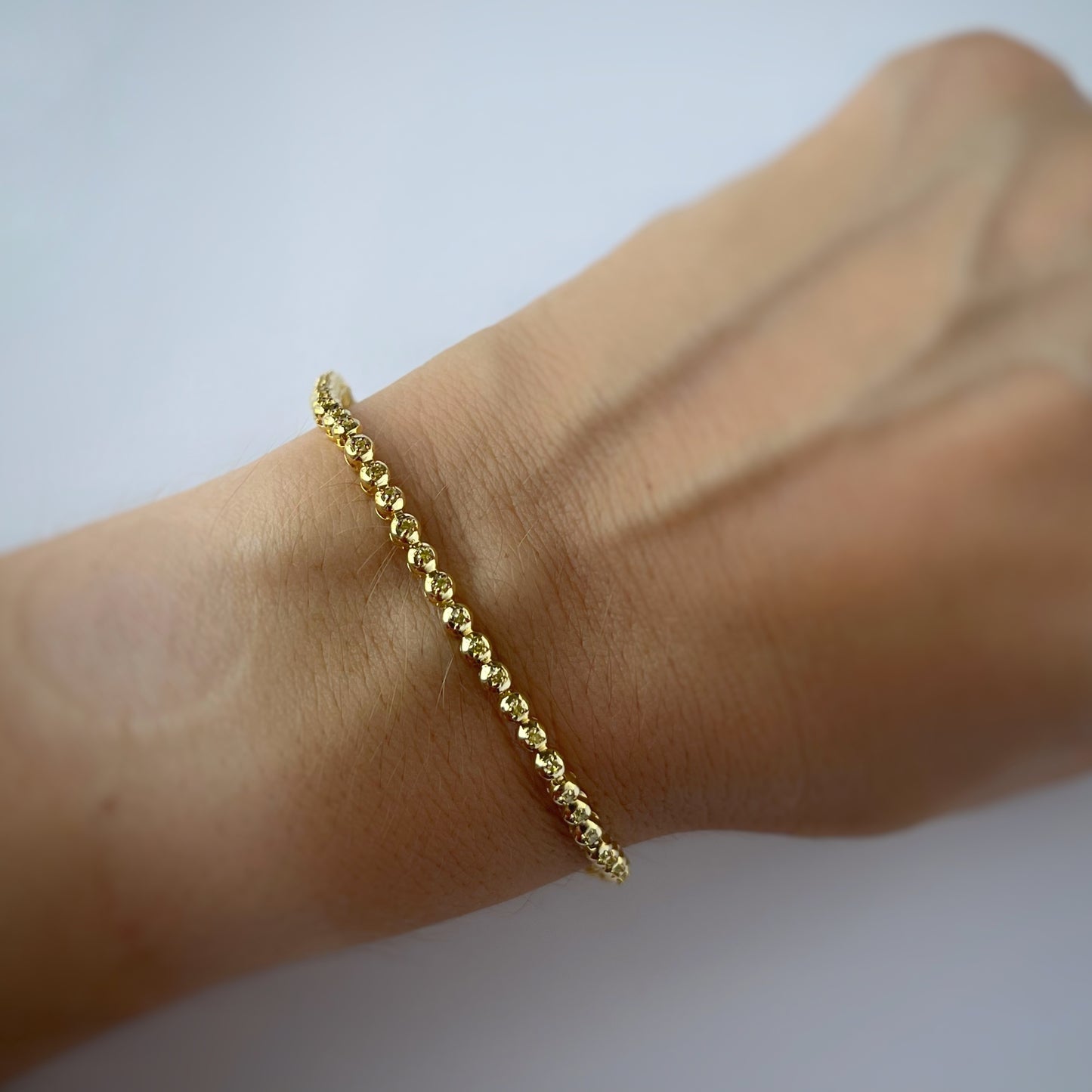 Pulsera de plata con baño de oro amarillo y diamantes amarillos 0.40ctw