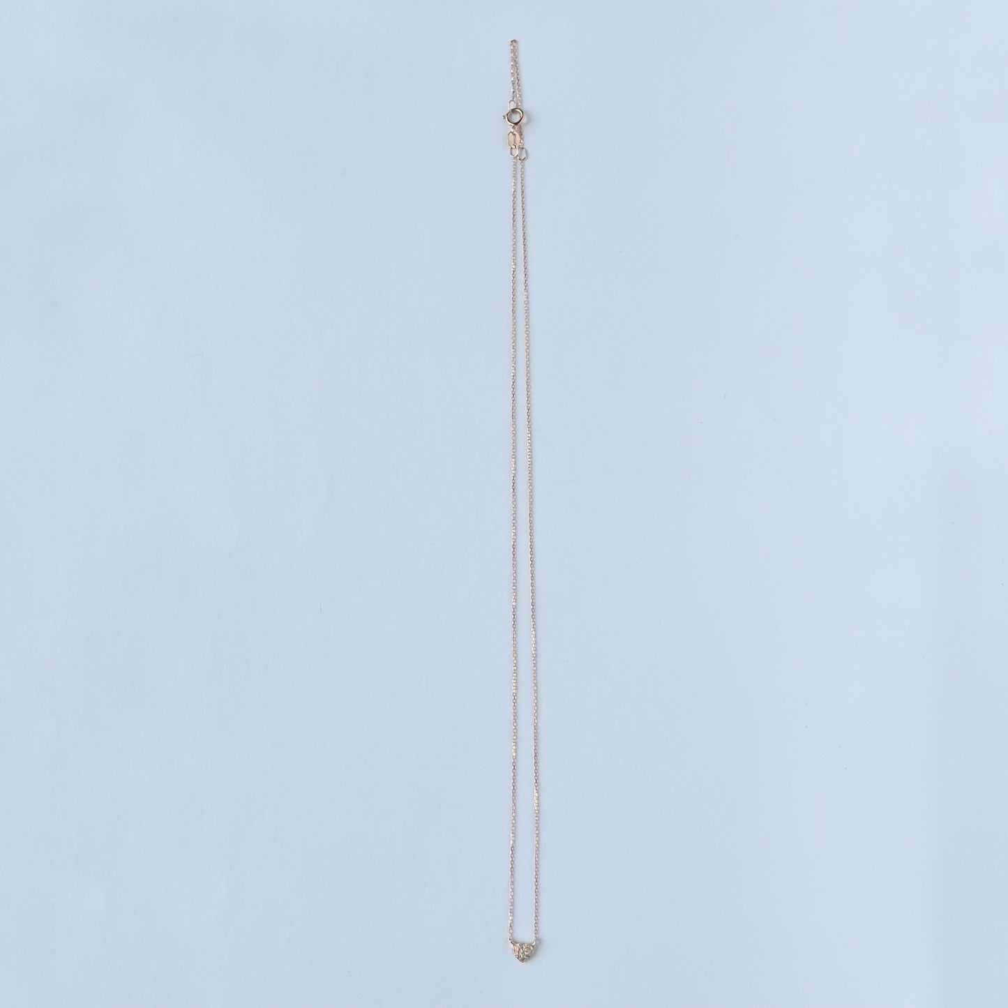 Collar en oro rosado 14k con corazón de diamantes 0.05ctw