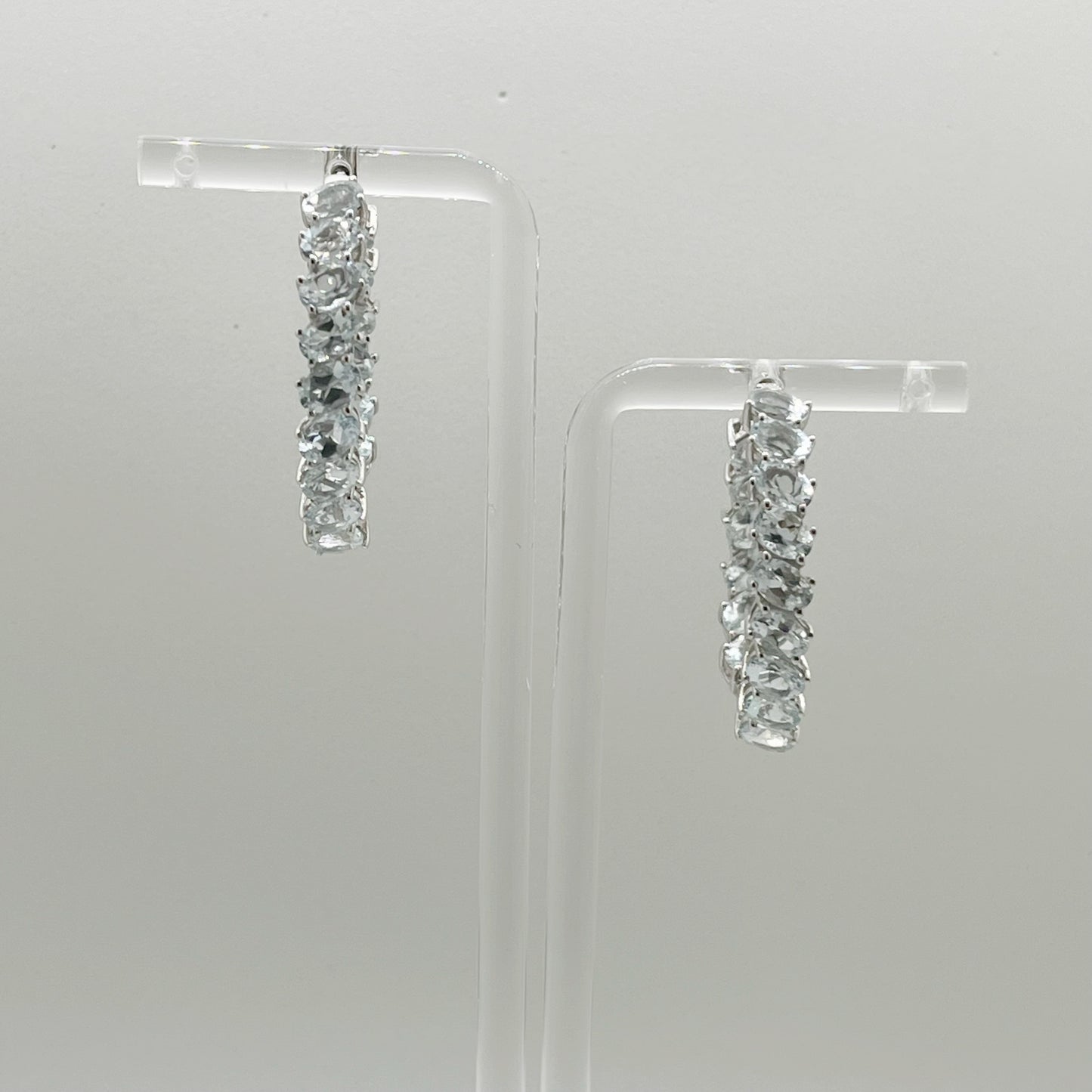 Argollas de plata con aquamarinas