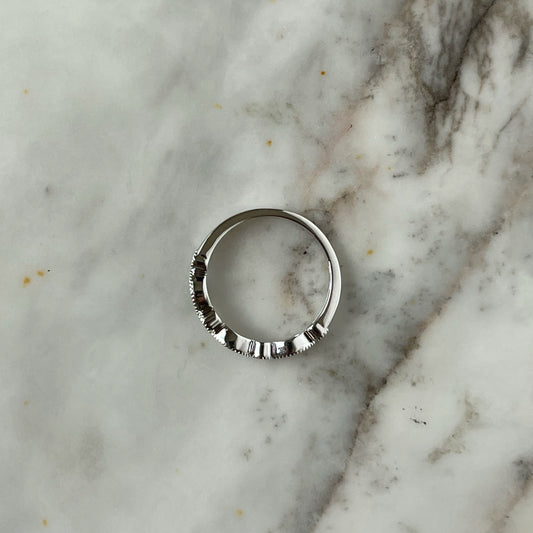 Anillo en oro blanco 14K  y diamantes 0.25 ctw