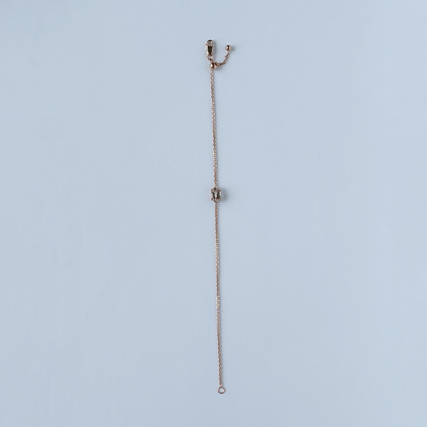 Pulsera en oro rosa 10k con morganita