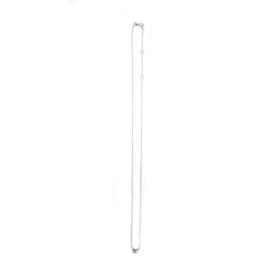 Collar de oro blanco 14k con dije de mini mariposa con diamantes 0.06 ctw