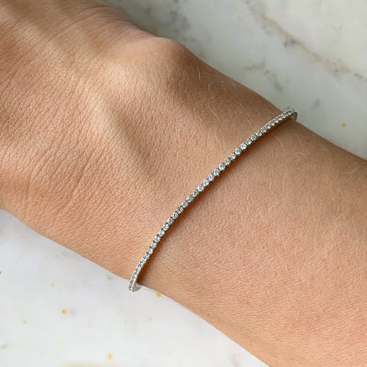 Pulsera tipo tenis de diamantes 1ctw en oro blanco 18k