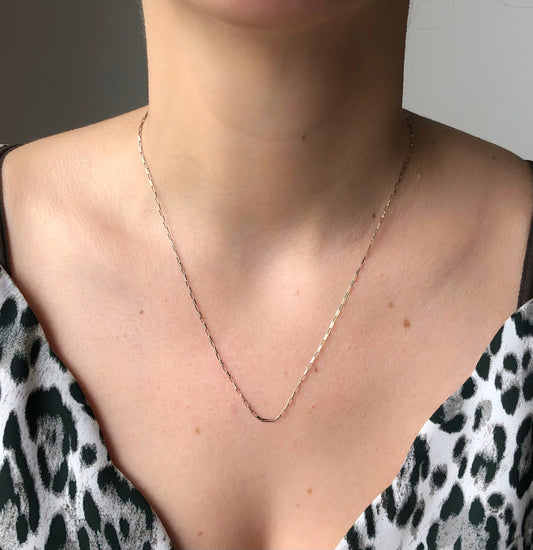 Cadena de plata de 18 pulgadas o 45.5 cm