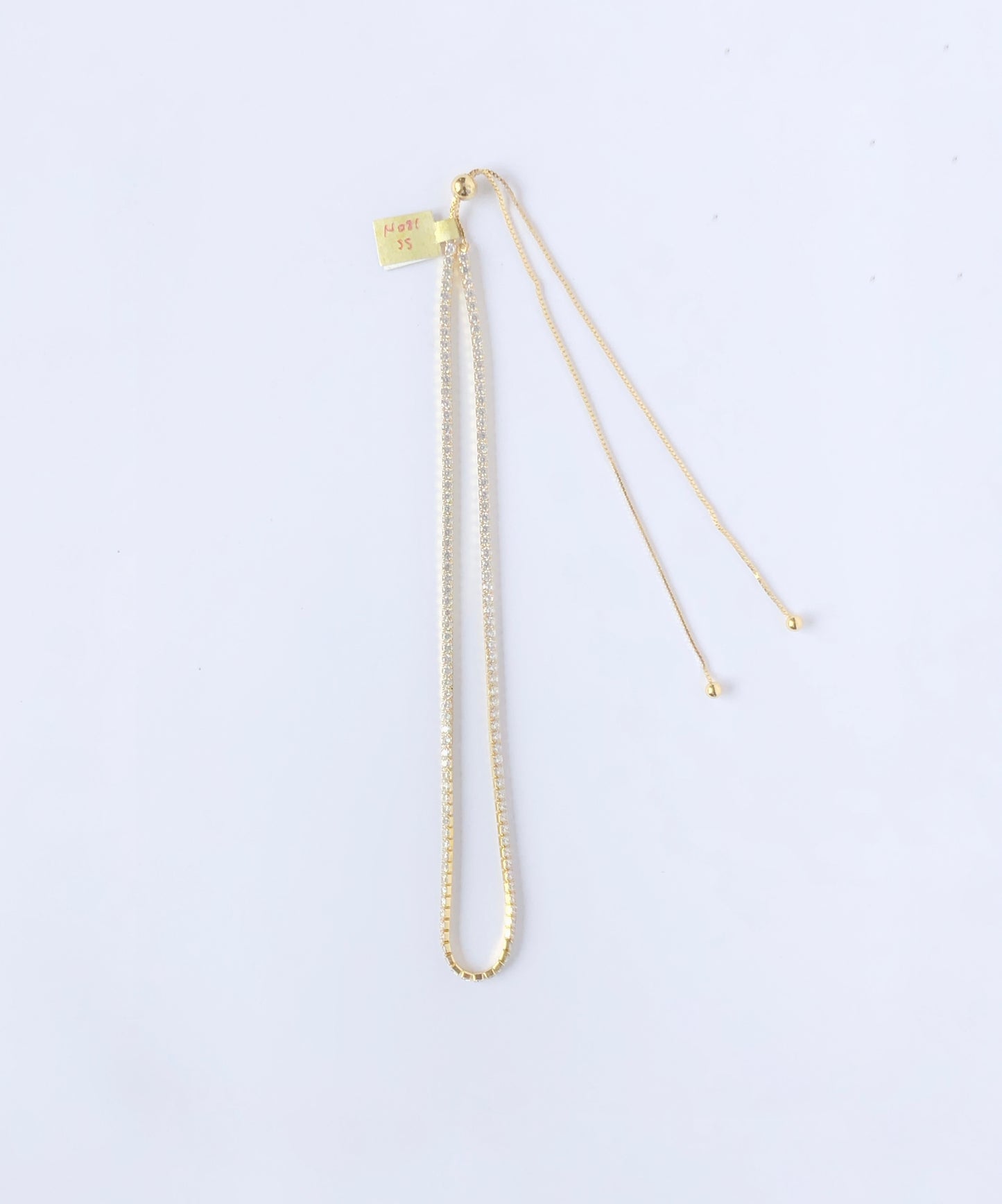 Choker tennis anna en plata con baño oro amarillo