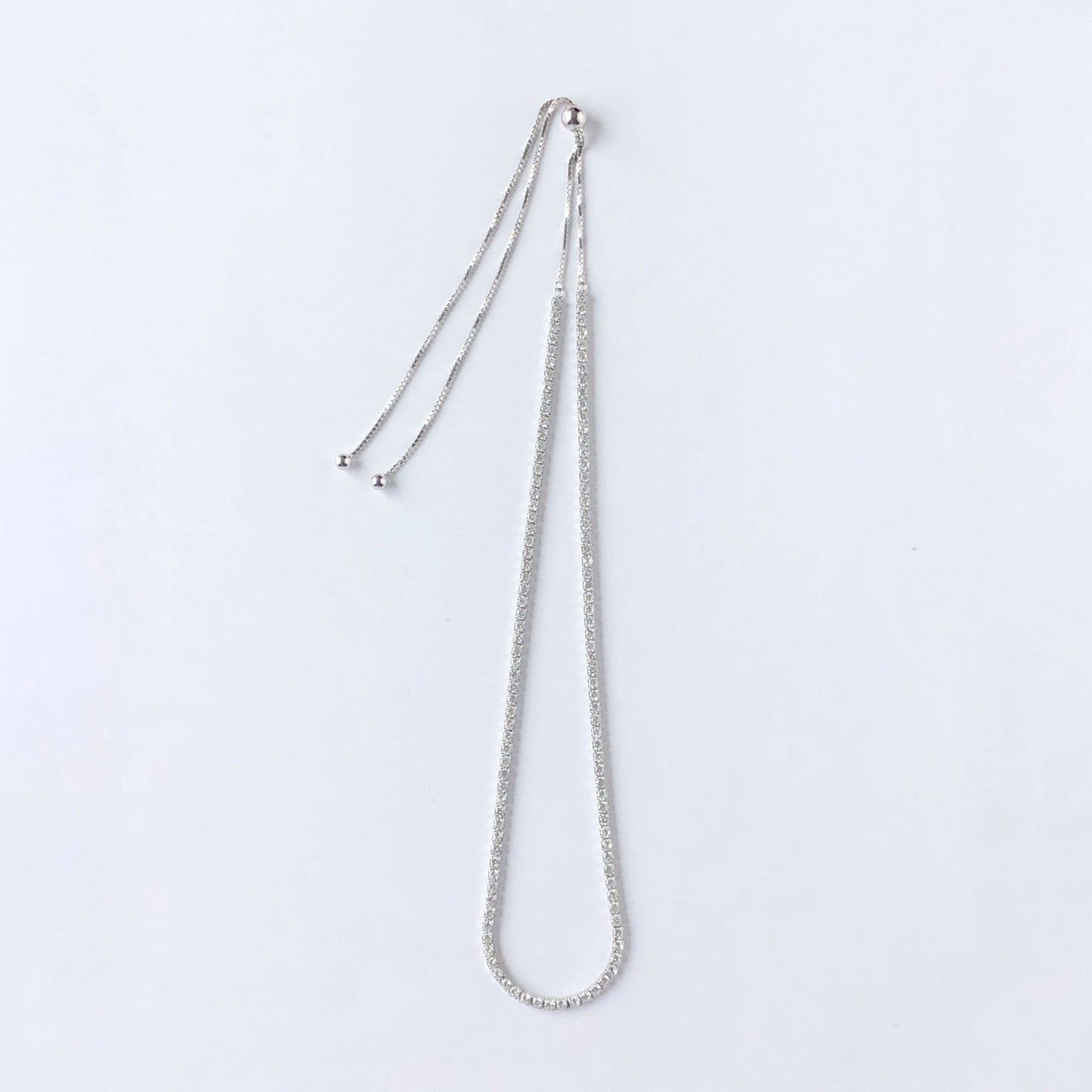 Choker tennis anna en plata con baño platino