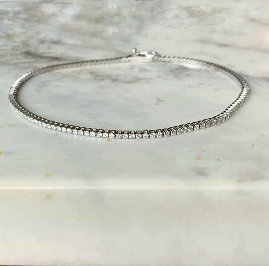 Pulsera tipo tenis de diamantes 1ctw en oro blanco 18k