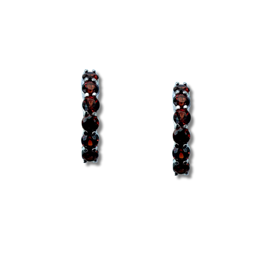 Argollas de plata con granates