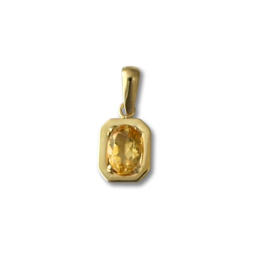 Dije en oro amarillo 14k con citrino