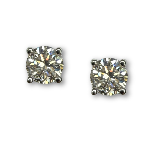 Aretes stud de diamantes de laboratorio 0.75ctw en oro amarillo 14K