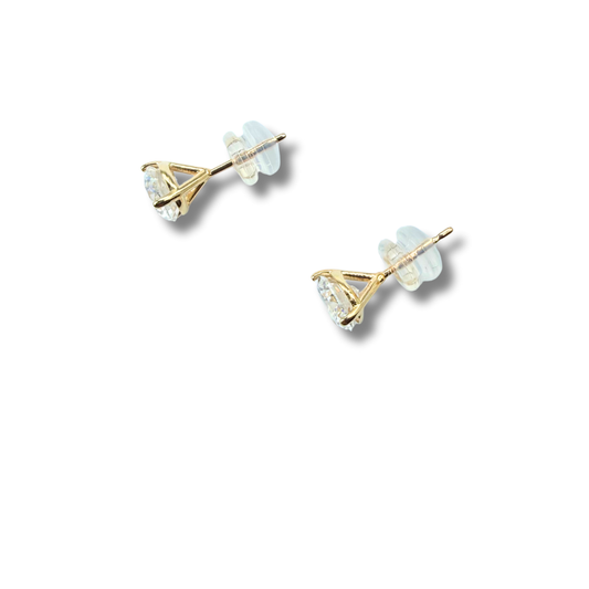 Aretes Stud de diamantes de laboratorio 2ctw en oro amarillo 18K