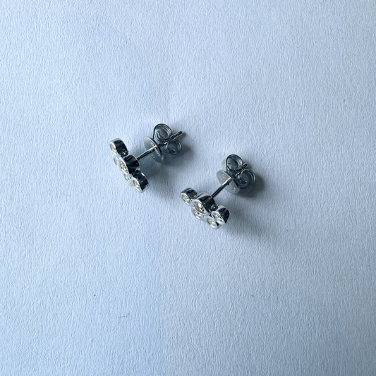 Aretes burbujas en plata con diamantes de laboratorio 0.50ctw