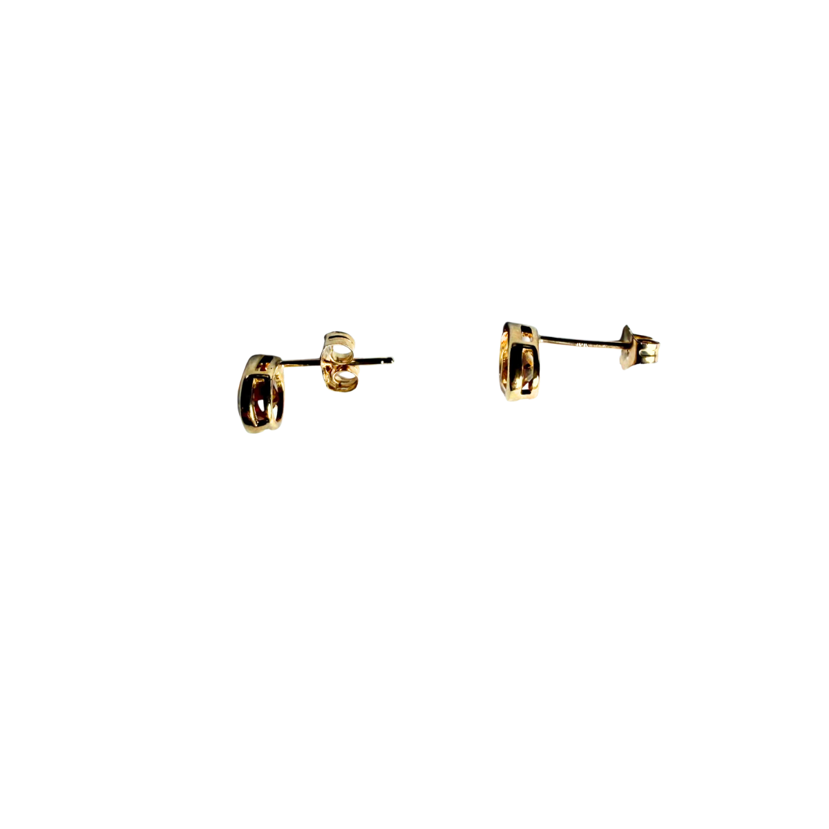 Aretes en oro amarillo 10K con gotas de citrino biselado