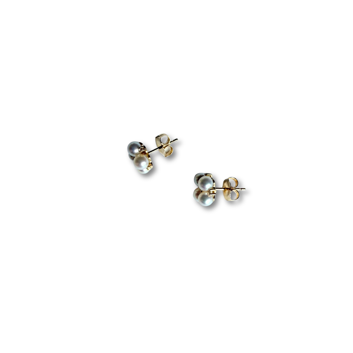 Aretes en amarillo 14K con perlas y diamantes 0.06ctw