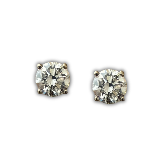 Aretes studs de diamante de laboratorio 1ctw en oro blanco 14k