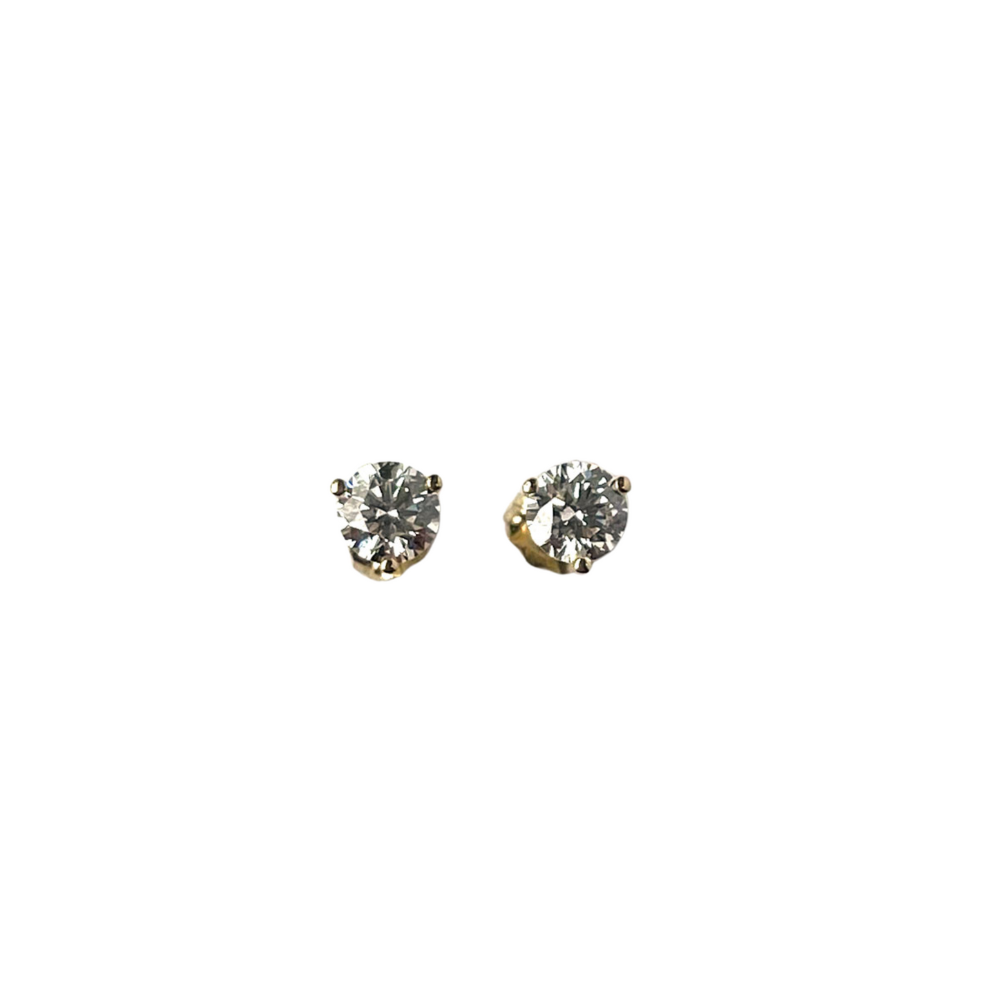 Aretes studs de diamantes de laboratorio 1ctw en oro amarillo 14k