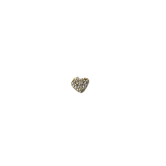 Piercing en oro amarillo 14K de corazón mini de circonitas