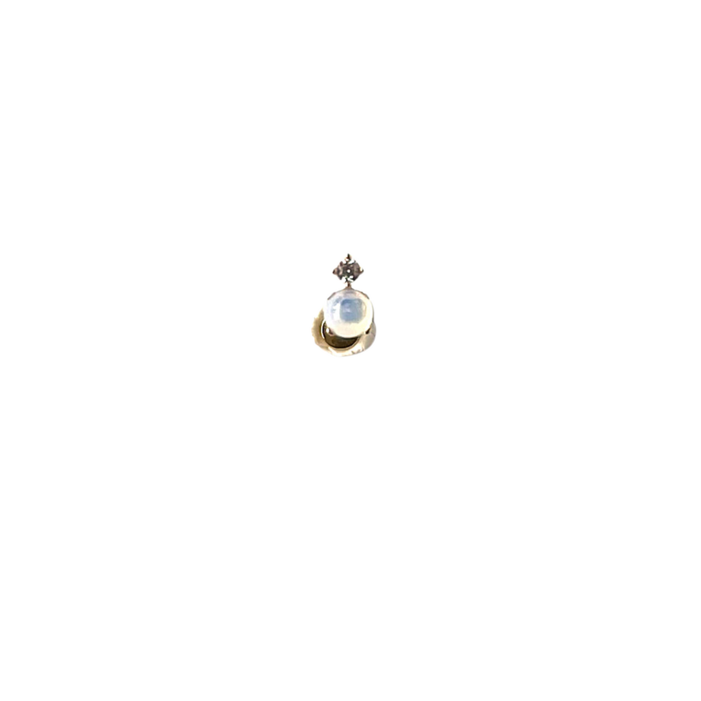 Piercing en oro amarillo 14 K con ópalo sintético y circonita