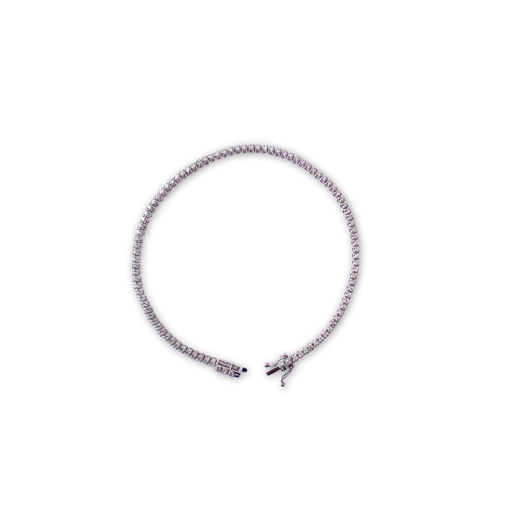 Pulsera tennis en oro blanco 14k con 1ctw de diamantes