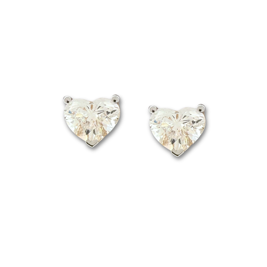 Aretes en oro amarillo 18K studs de diamante de laboratorio corazón 1ctw