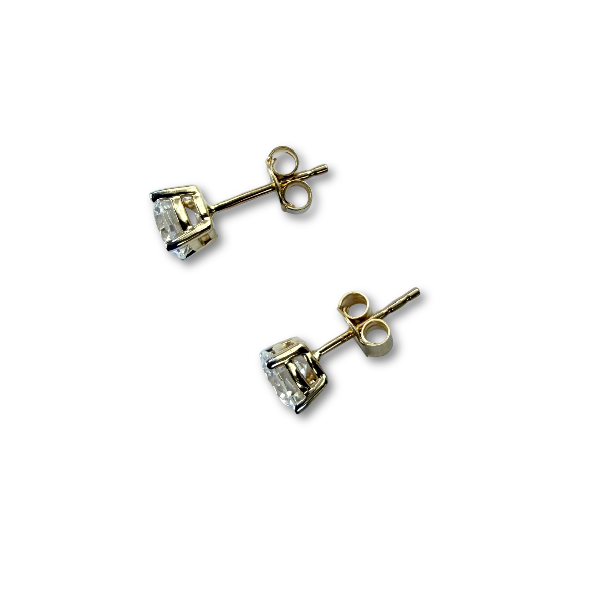 Aretes stud de diamantes de laboratorio 1.5ctw en oro amarillo 14K