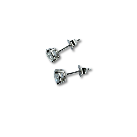 Aretes stud de diamantes de laboratorio 2ctw en oro blanco 14K