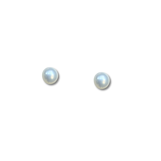 Aretes en oro amarillo 18k con perla 3mm con tope rosca