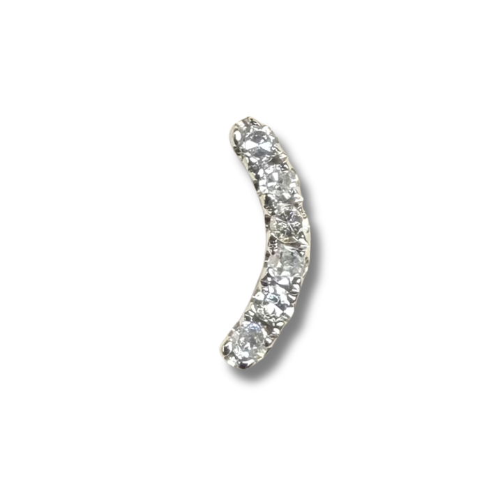 Aretes curva de diamantes en oro blanco 14k 0.05ctw