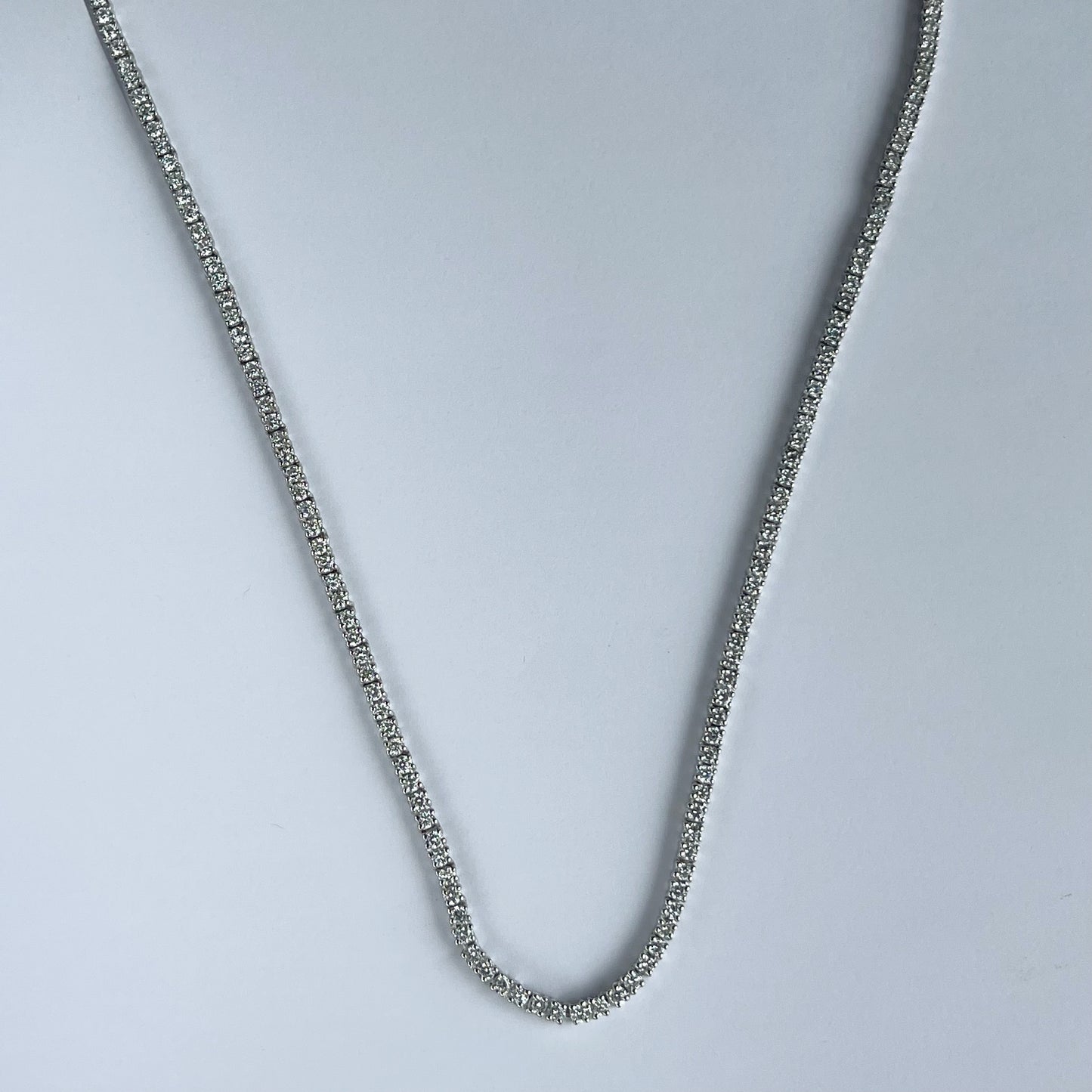 Collar tenis de plata con diamantes de laboratorio 6.35ctw