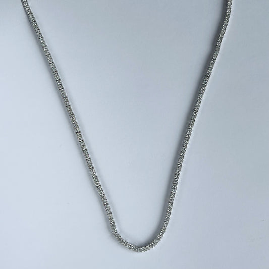 Collar tenis de plata con diamantes de laboratorio 6.35ctw