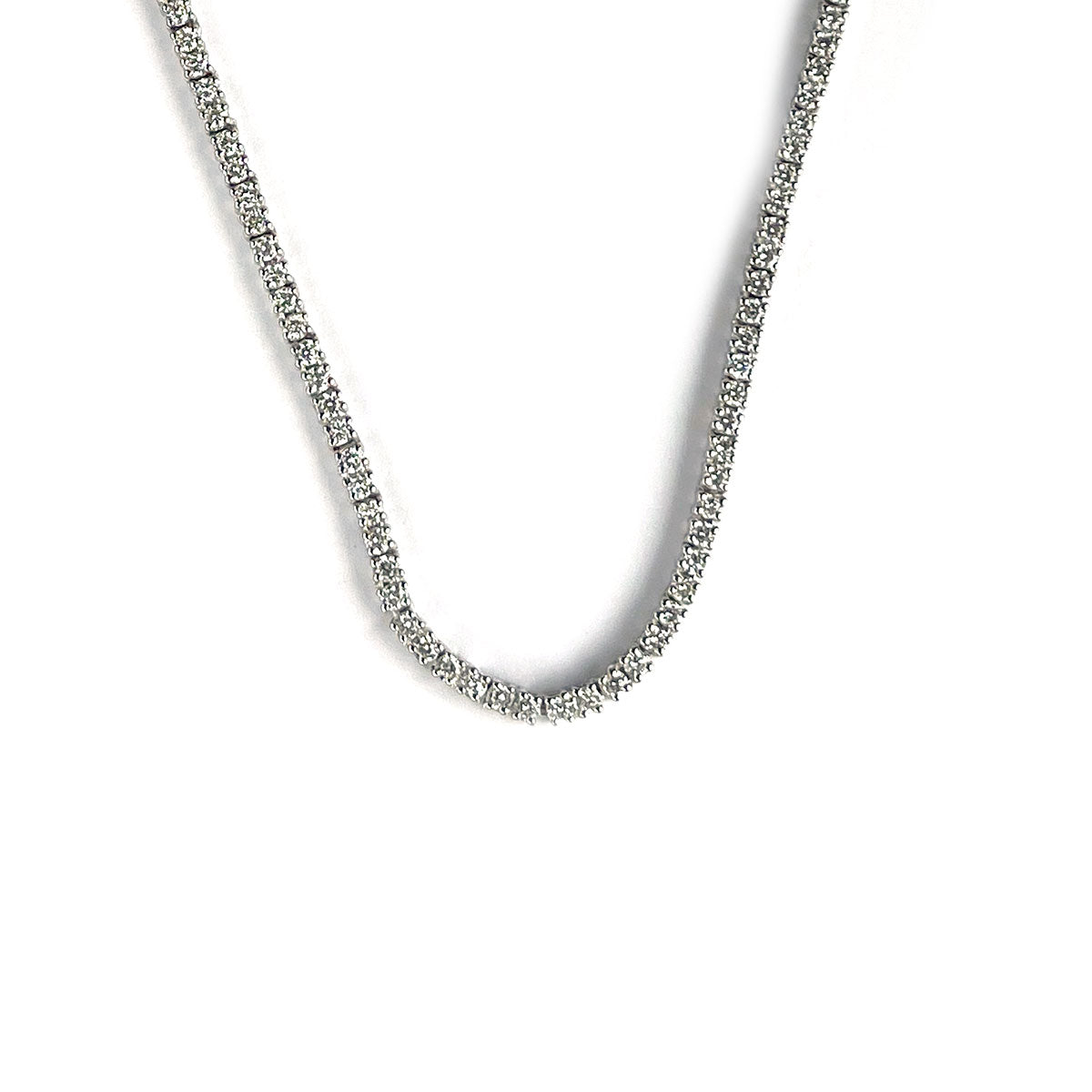 Collar tenis de plata con diamantes de laboratorio 6.35ctw