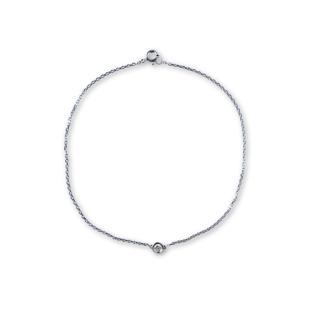 Pulsera de plata con diamante biselado 0.20ct