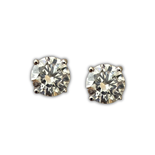 Aretes studs de diamante de laboratorio 1.5ctw en oro blanco 14k