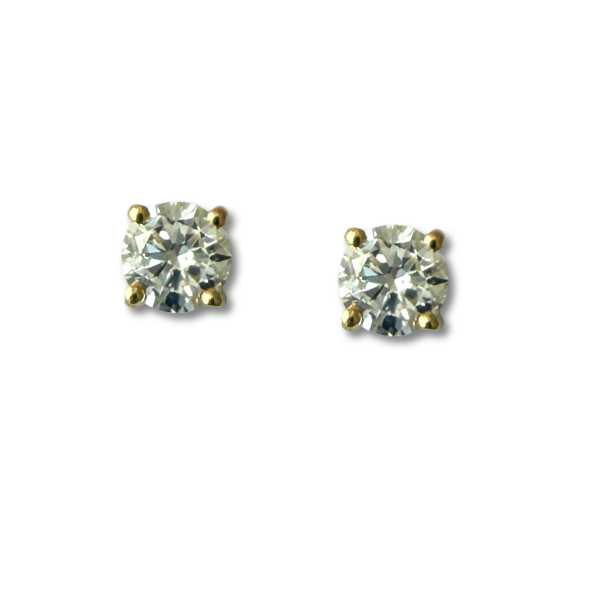 Aretes stud martini en oro amarillo 14k con diamantes de laboratorio 1ctw