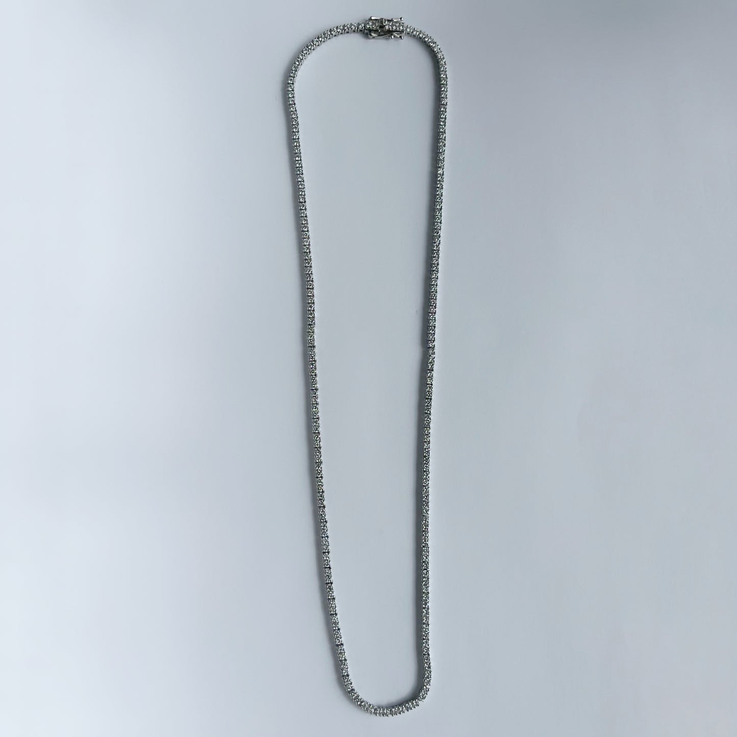 Collar tenis de plata con diamantes de laboratorio 6.35ctw