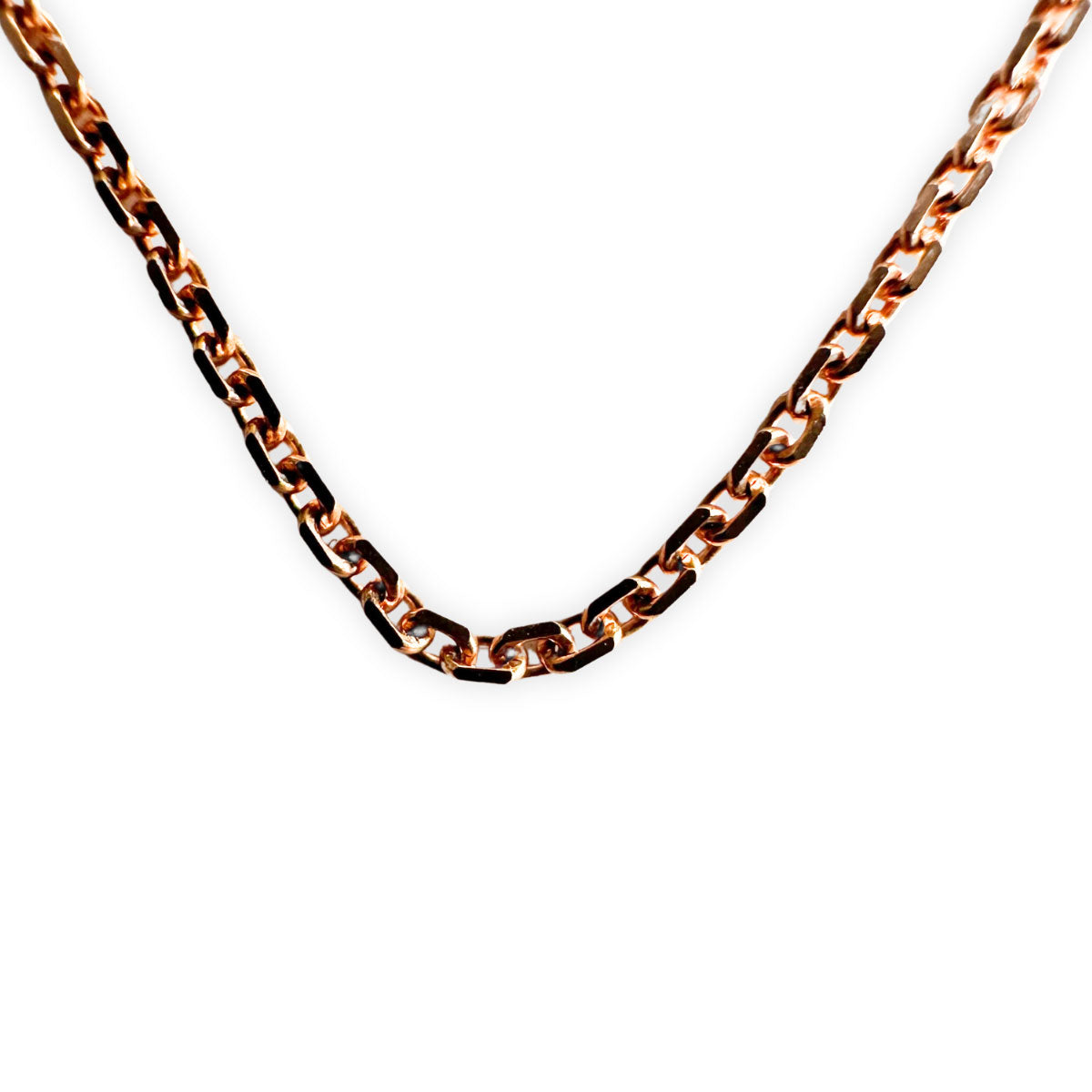 Cadena cable en oro rosa 14k