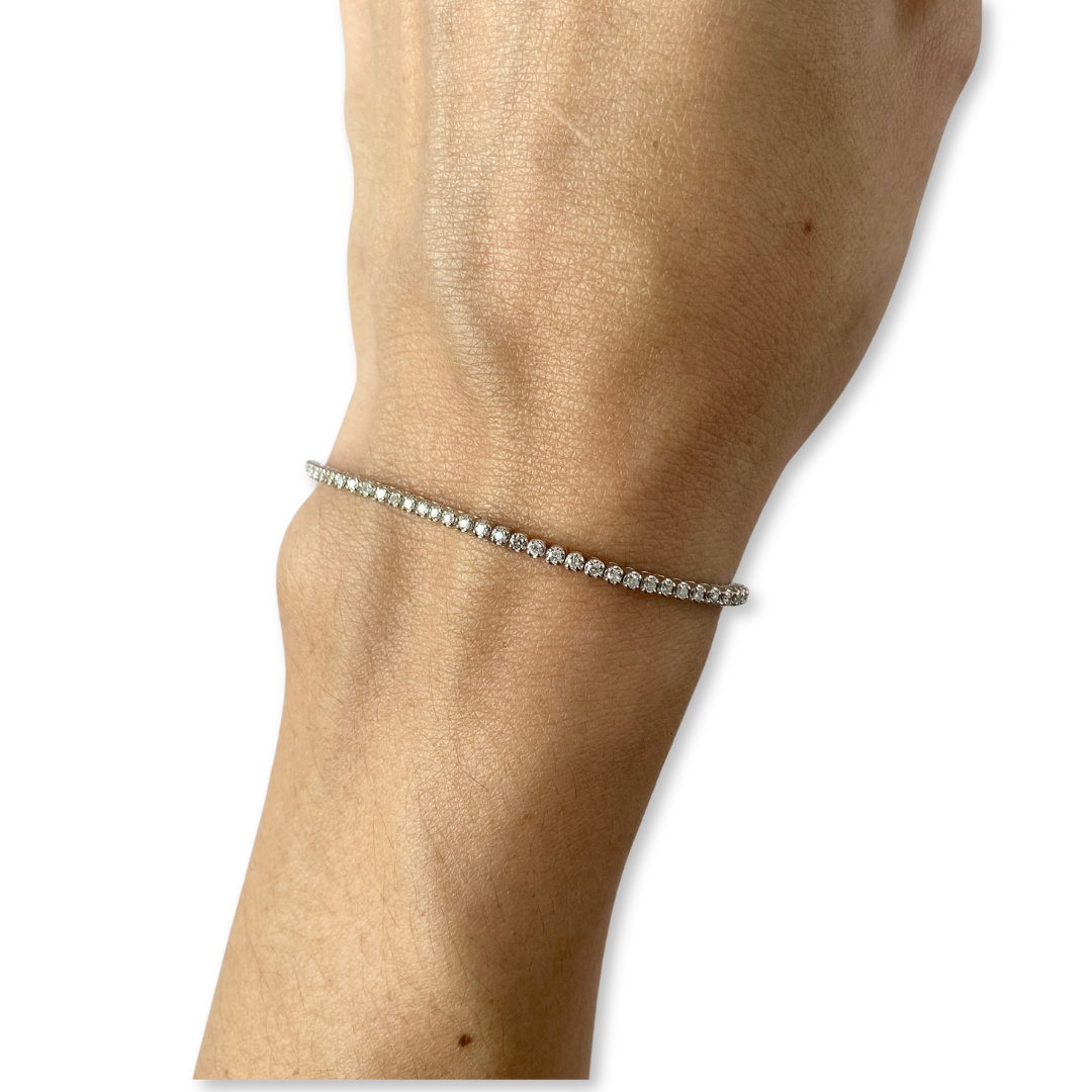 Pulsera tennis en oro blanco 14k con 1ctw de diamantes