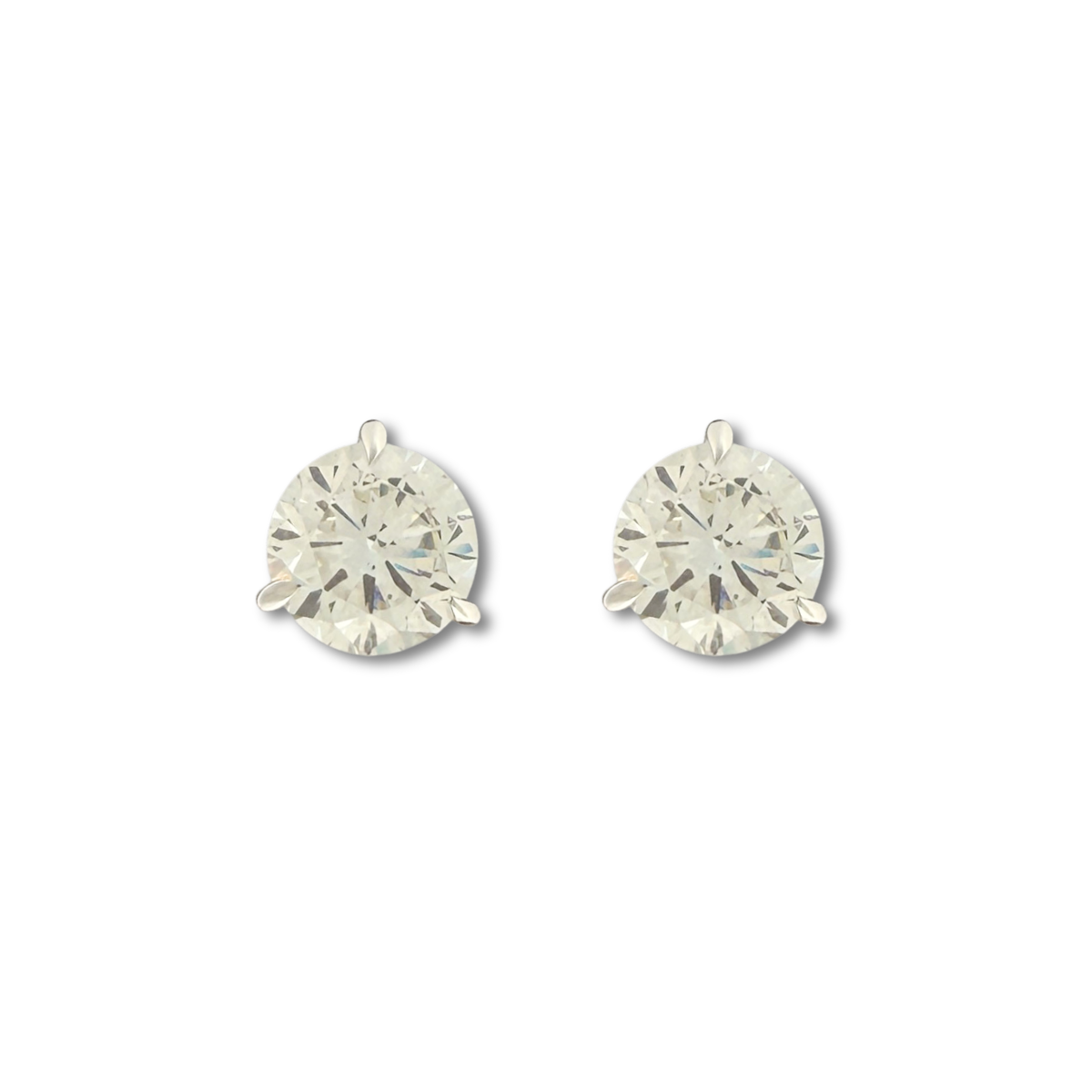 Aretes en oro blanco 14K studs de diamantes redondos de laboratorio 4.15ctw