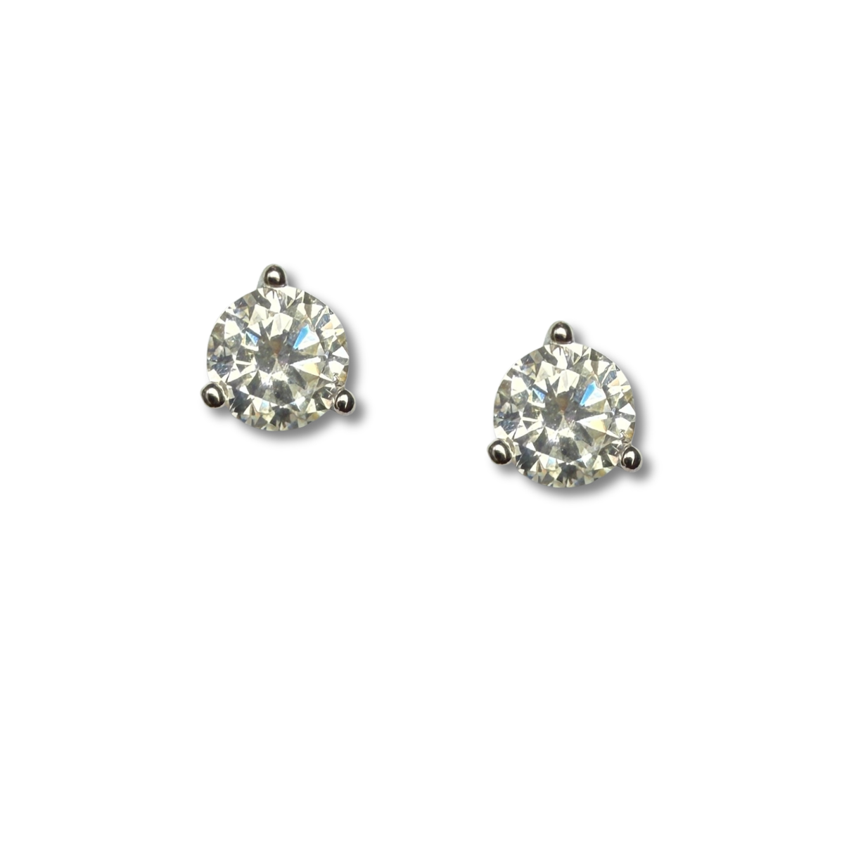 Studs de plata con moissanitas 1ctw