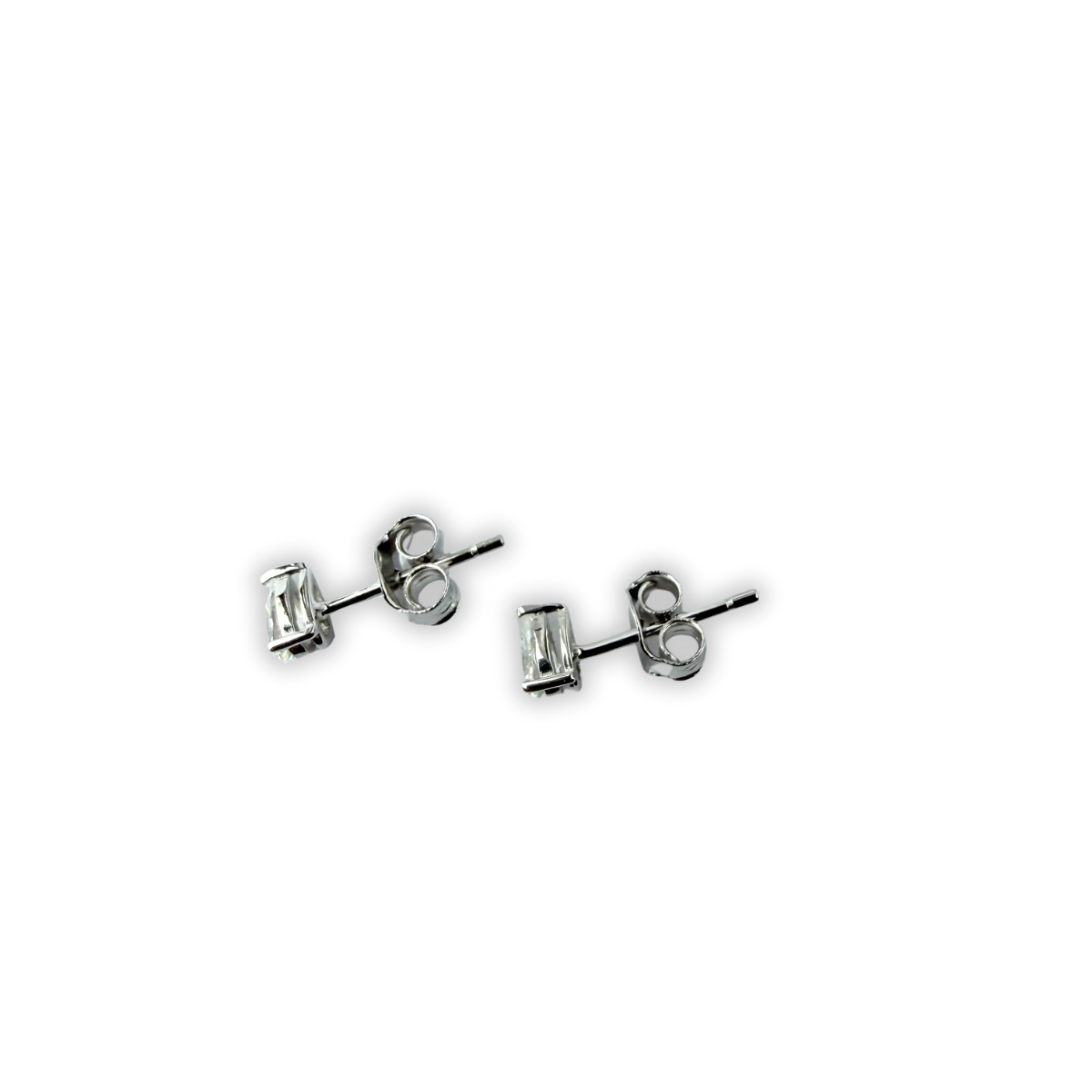 Aretes studs de moissanitas corte pera 0.5ctw en plata