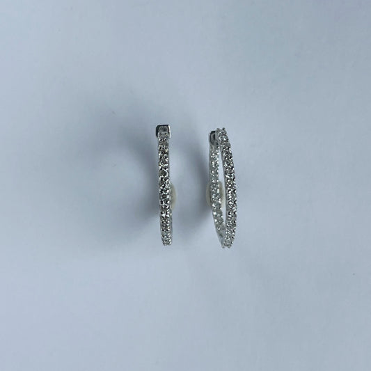 Argollas de plata con diamantes de laboratorio 1ctw