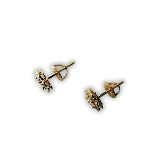 Aretes en oro amarillo 14k en forma de flor de diamantes 0.50ctw