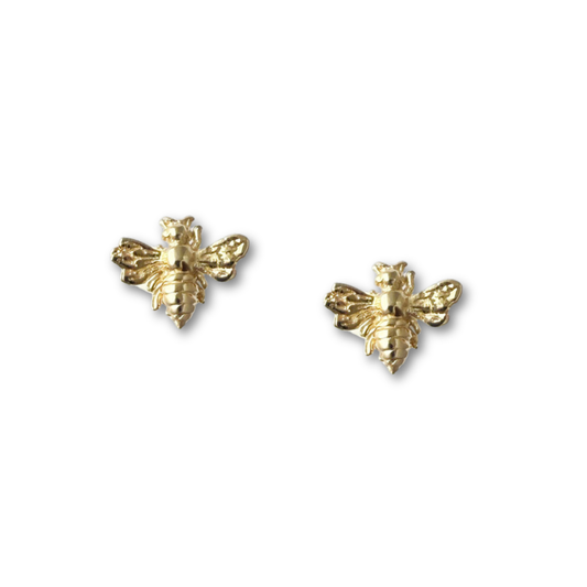 Aretes de abejitas en plata con baño de oro