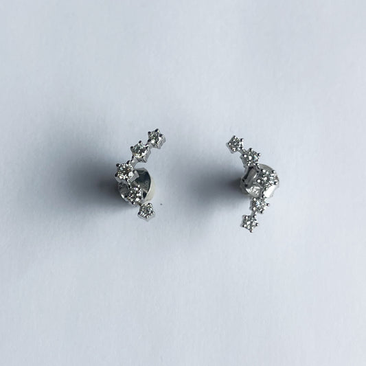 Aretes de plata de curvas de diamantes de laboratorio 0.52ct