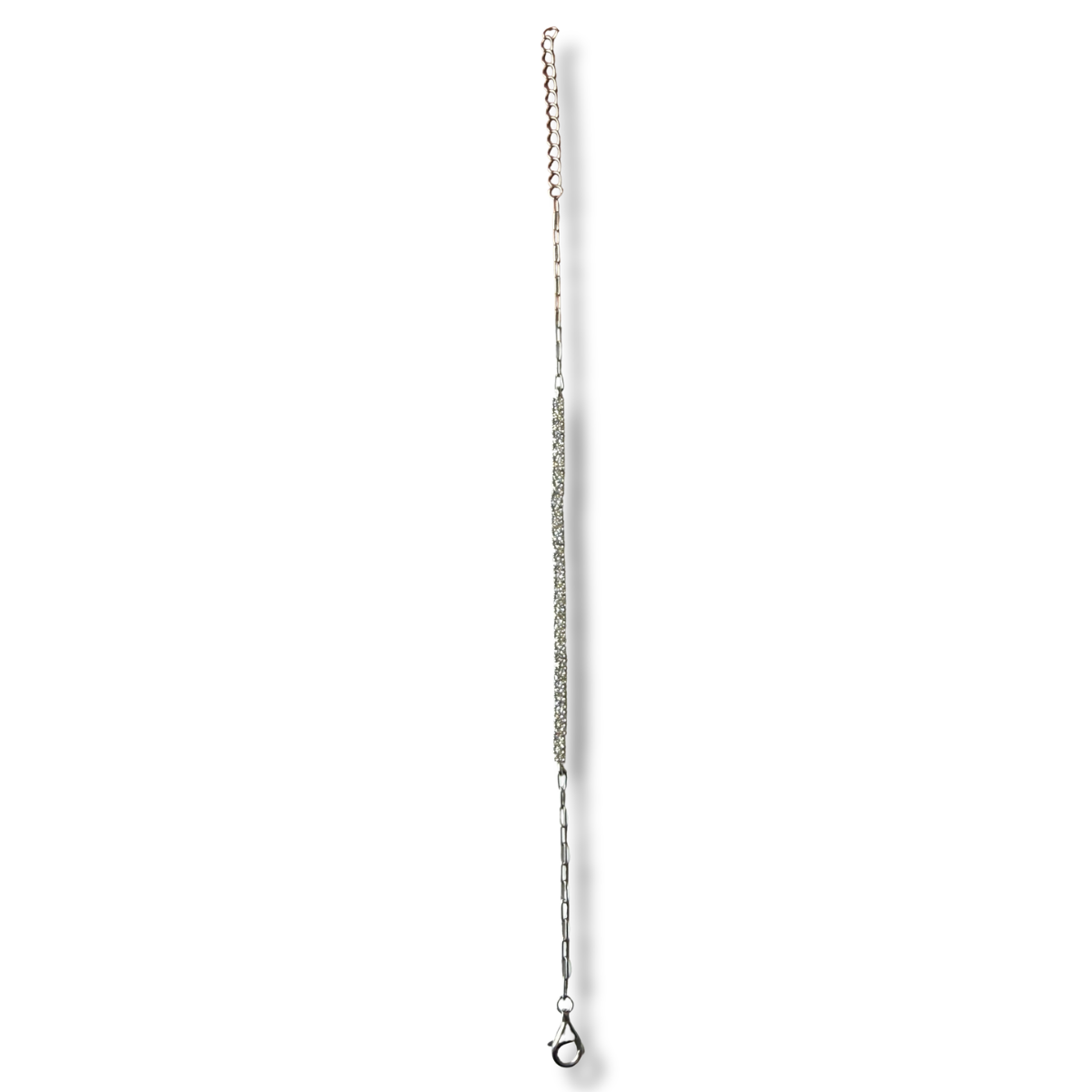 Pulsera tenis paperclip de plata con diamante de laboratorio 2ctw