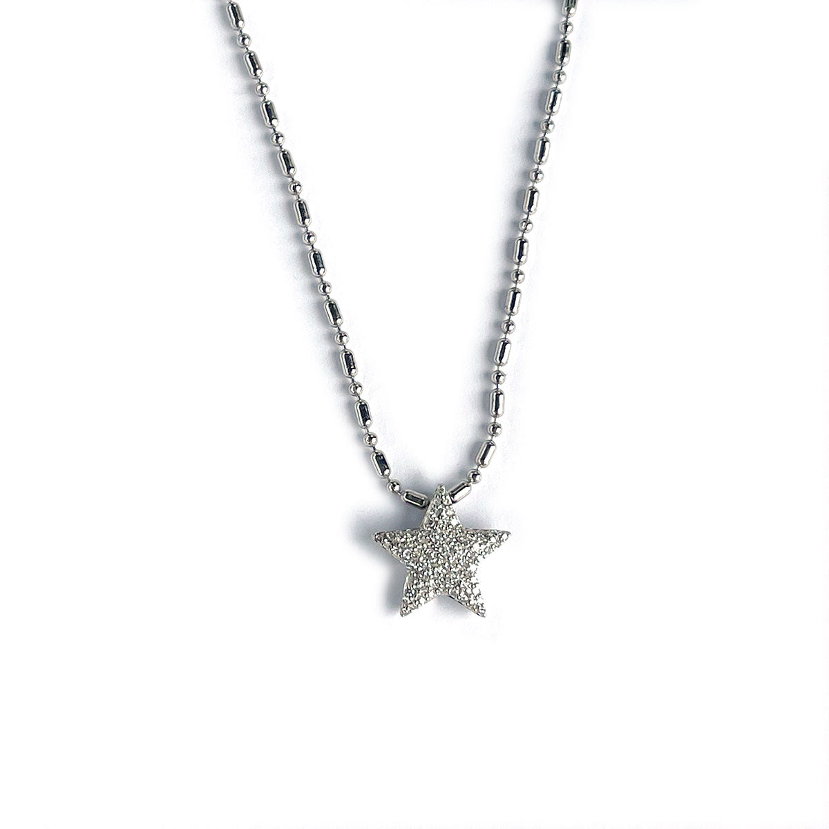 Collar en plata con dije de estrella con diamantes 0.25ctw