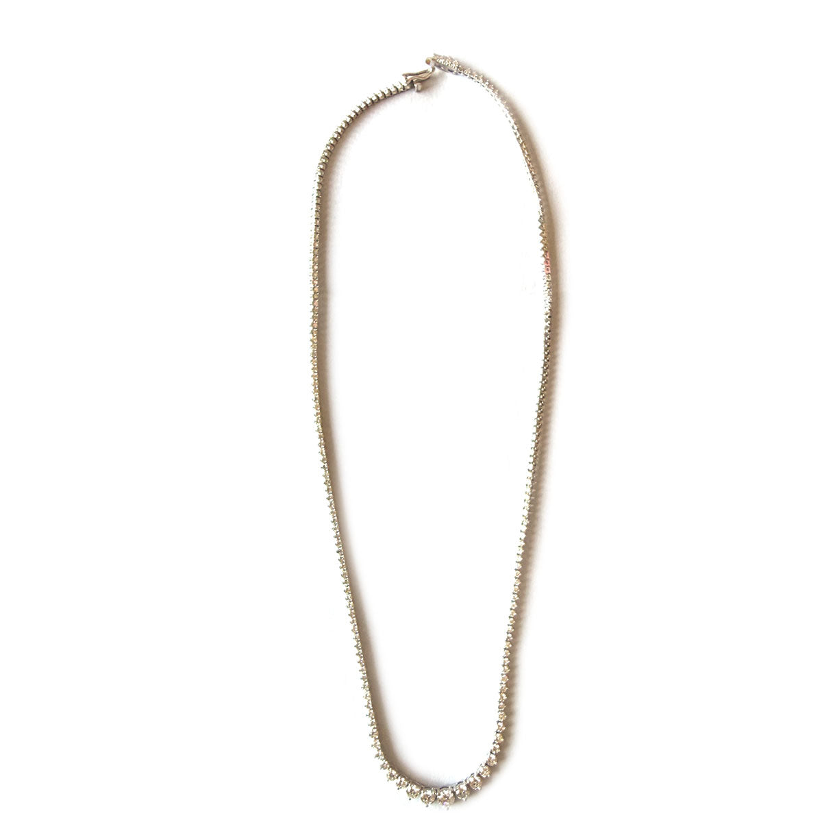 Collar riviera en oro blanco 14k con diamantes de laboratorio 5.25ctw