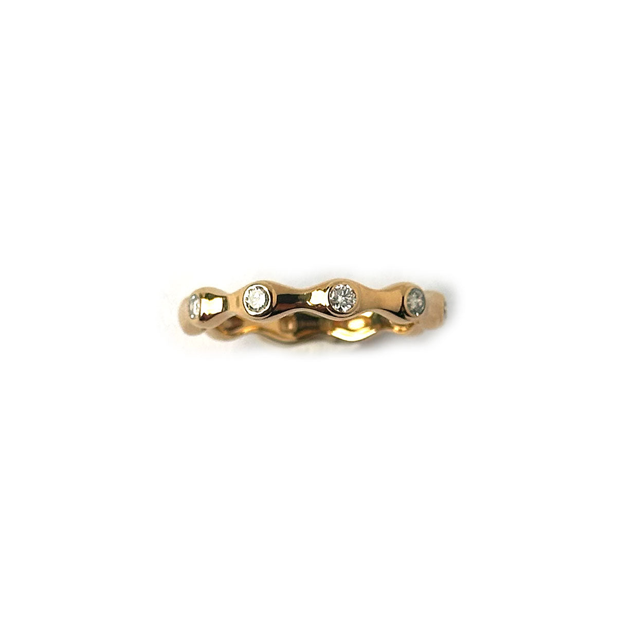 Anillo de plata con baño de oro y diamantes de laboratorio 0.24ctw