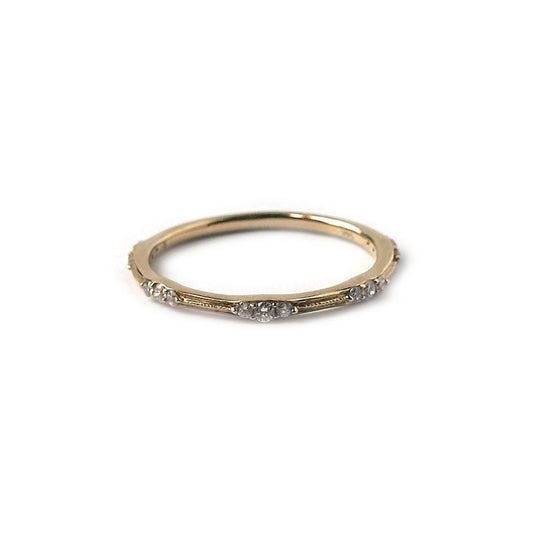 Anillo en oro amarillo 14k con grupitos de diamantes 0.15ctw
