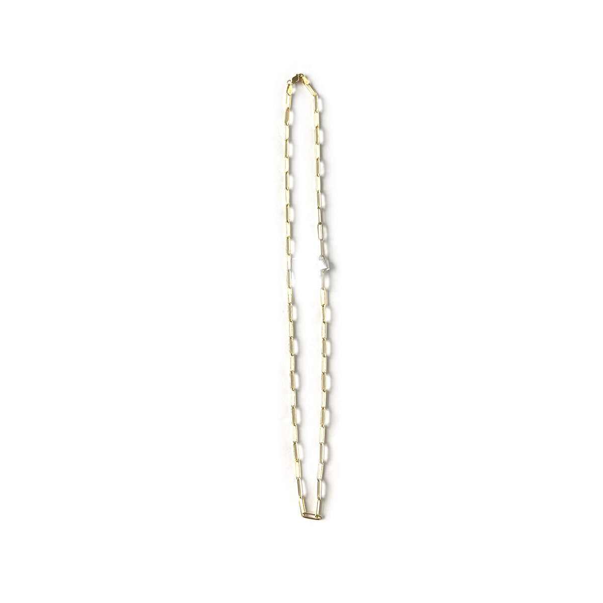 Collar paperclip 3mm en oro amarillo 14k